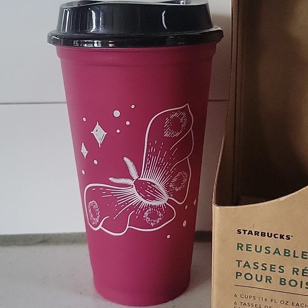 Starbucks 2018 Spooky Halloween Moth Reusable Hot Cup Brand New 16 Oz
